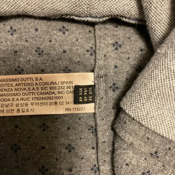 Massimo Dutti Grey Knit Blazer Jacket 48R Soft Tailored Casual - Picture 5 of 11